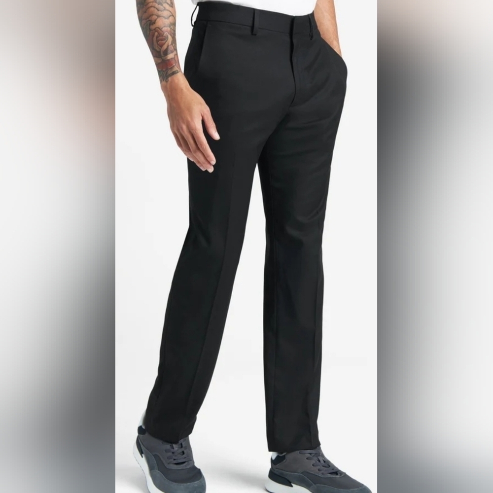 Kenneth Cole Techni Cole Black Chino Pants Mens 38x30 Stretch